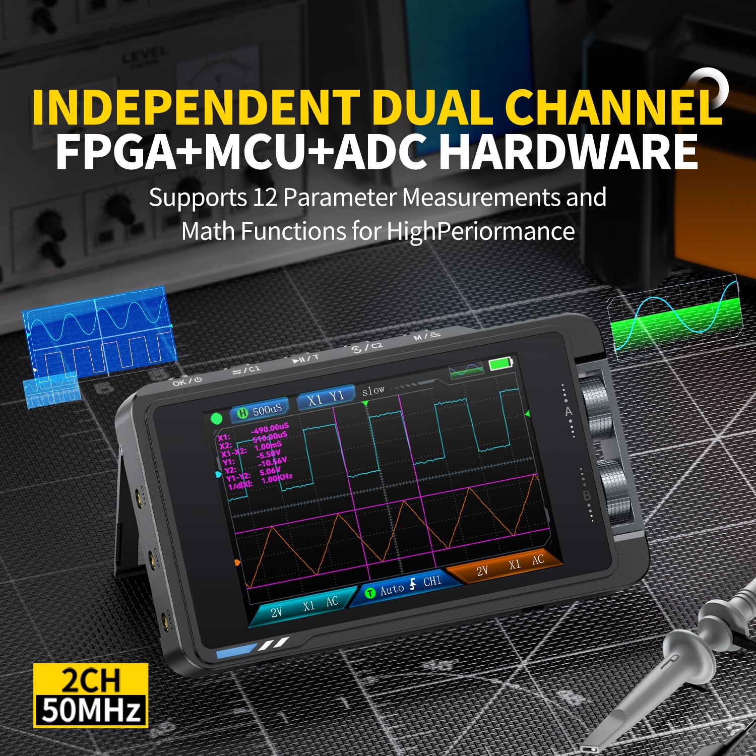 FNIRSI DS215H – cyfrowy oscylo – Fnirsi Digital Oscilloscope Handheld recenzja i cena